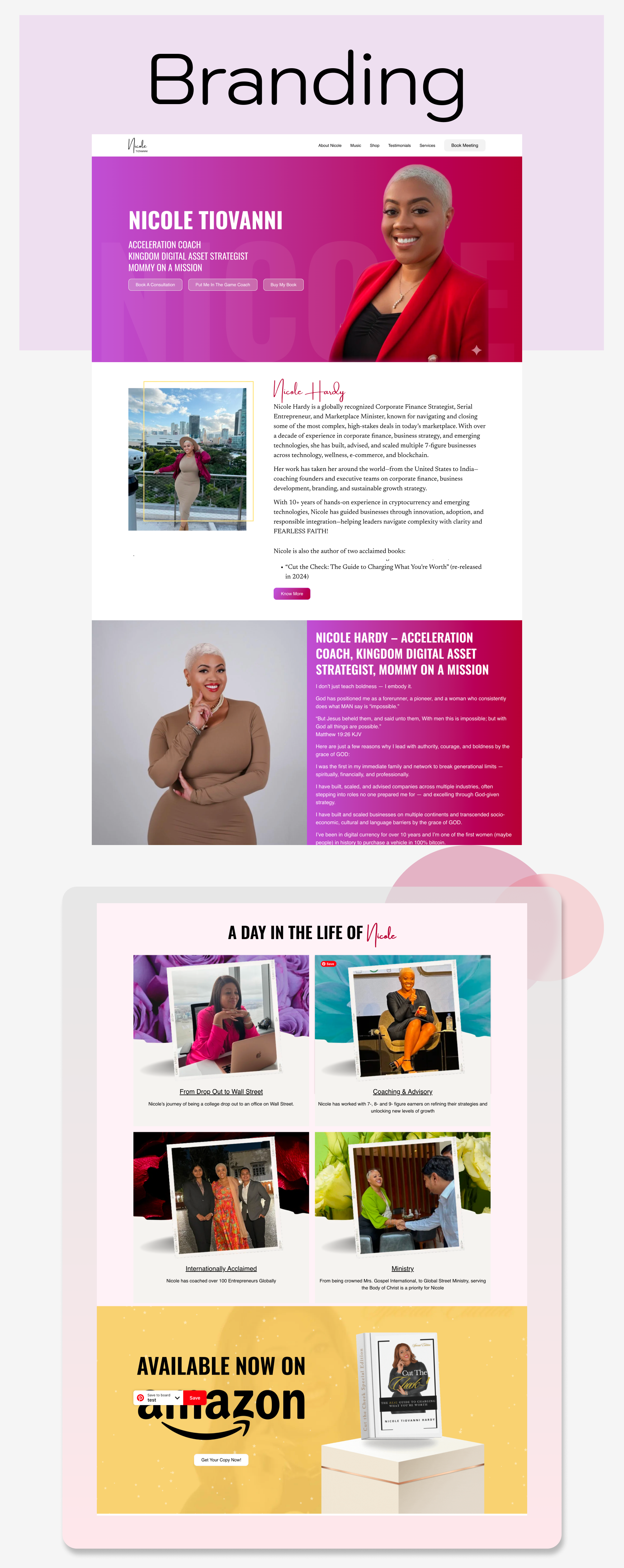 Nicole Tiovanni website homepage